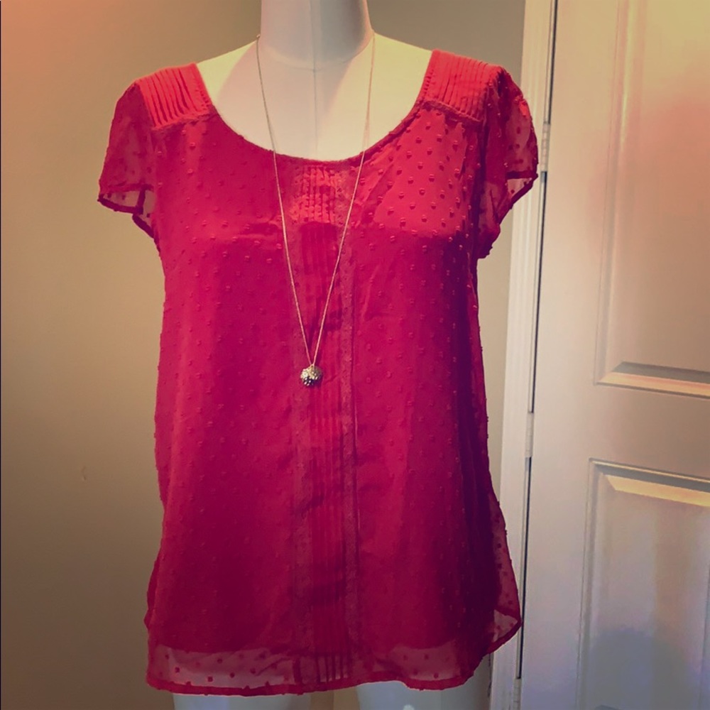 LC Lauren Conrad lace red top.